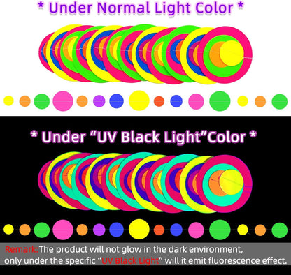 56 Pieces Rainbow Hanging Swirl Decorations Neon Swirl Streamers UV Neon Garland Ceiling Decorations Glow in The Dark Neon Party Supplies and Decorations Black Light Party Kit for Birthday Wedding