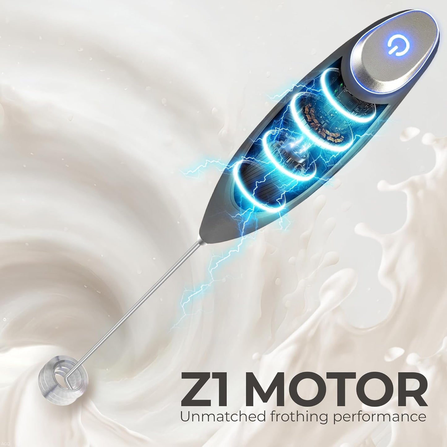 Zulay Kitchen Powerful Milk Frother Wand With Duracell Batteries - Ultra Fast Handheld Drink Mixer - Electric Whisk Foam Maker for Coffee, Lattes, Cappuccino & Matcha - Z1 Motor - Black - Colors A
