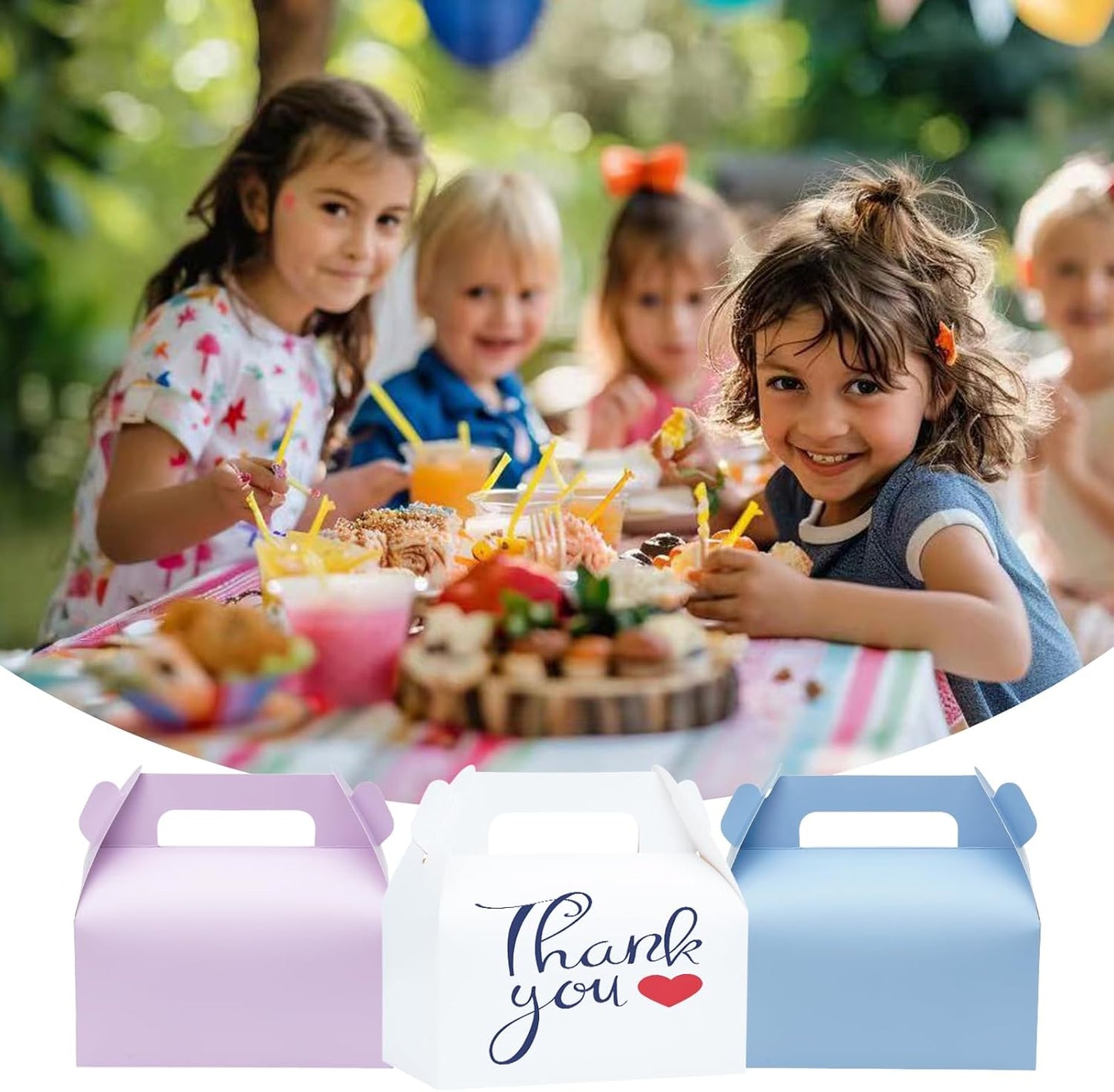 UnicoPak 30 Pack Party Favor Boxes Treat Boxes, White Gable Gift Boxes for Party Favors Goodies Cookies Treats Candies Meals Lunch, 6.5x3.5x3.5 Inches