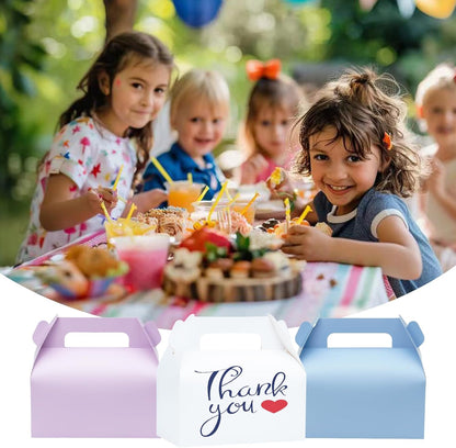 UnicoPak 30 Pack Party Favor Boxes Treat Boxes, White Gable Gift Boxes for Party Favors Goodies Cookies Treats Candies Meals Lunch, 6.5x3.5x3.5 Inches