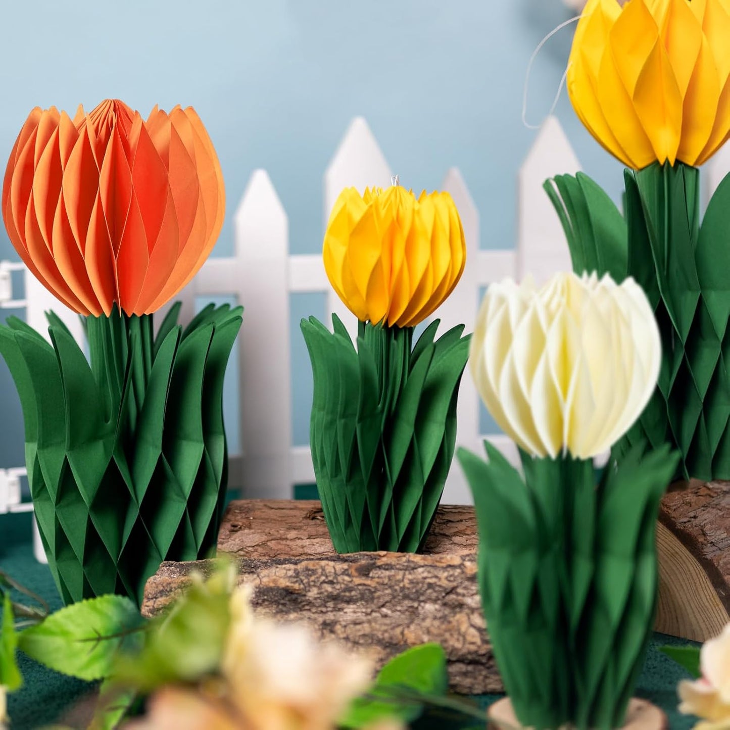 SUNBEAUTY 9PCS Spring Wildflower Party Decorations Wild Flowers Honeycomb Centerpieces for Tables Wildflower Birthday Spring Flower Theme Party Decorations for Garden Baby Shower, Easter, Mothers Day