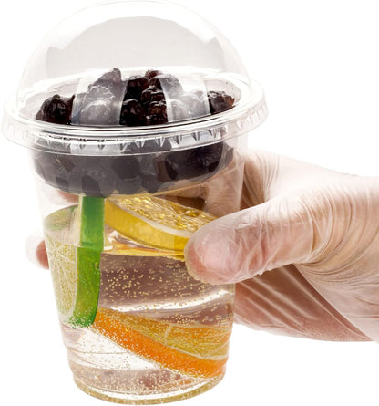 Golden Apple Cup series, 9oz Clear Plastic cups with Flat lids no hole 50sets