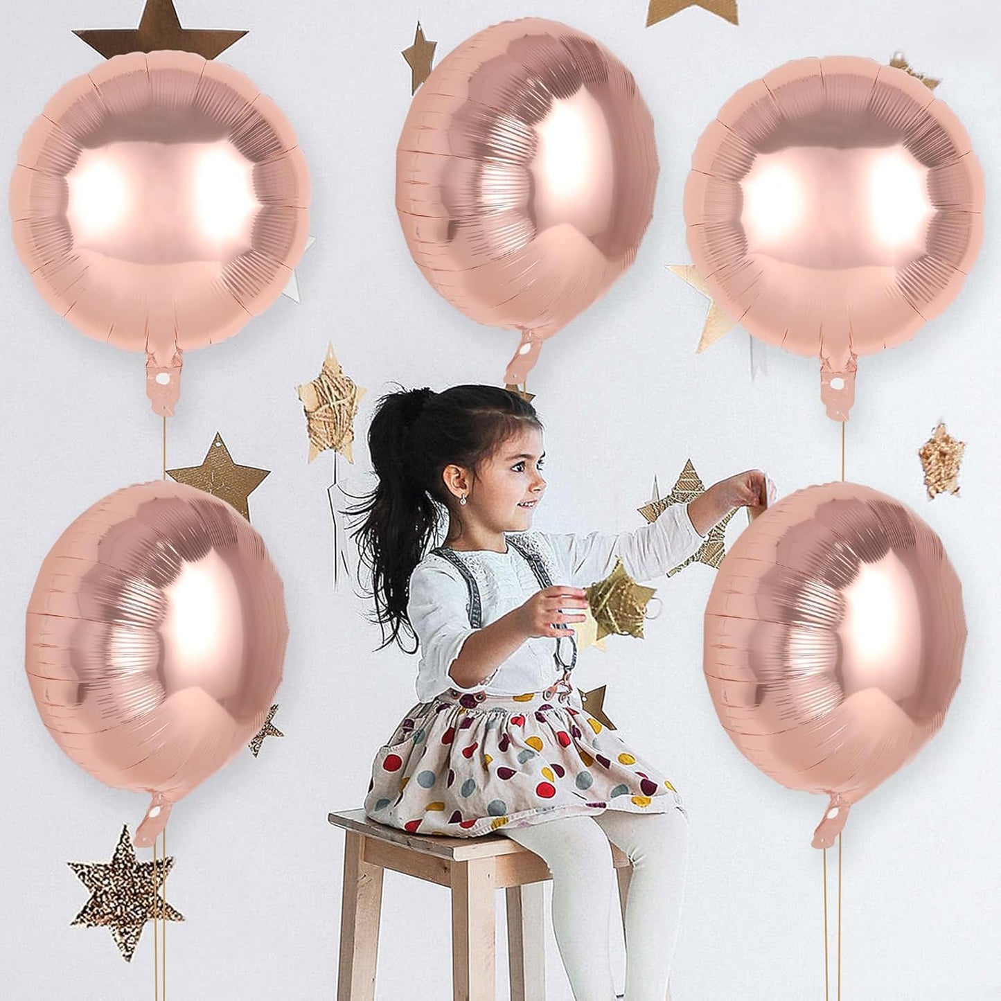 20 Pcs Black Round Shaped Balloons,18 Inch Round Foil Balloon,Giant Round Mylar Balloon Helium Balloons for Birthday Party Baby Shower Wedding Decorations (Black)