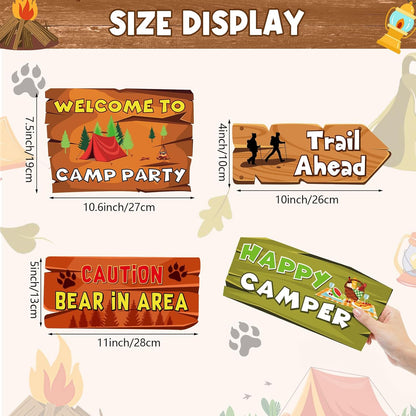 20 Pcs Luau Party Decorations Welcome Sign Summer Hawaiian Directional Signs Tropical Hawaiian Themed Birthday Decorations Luau Tiki Party Supplies with 2 Sheet Letter Stickers