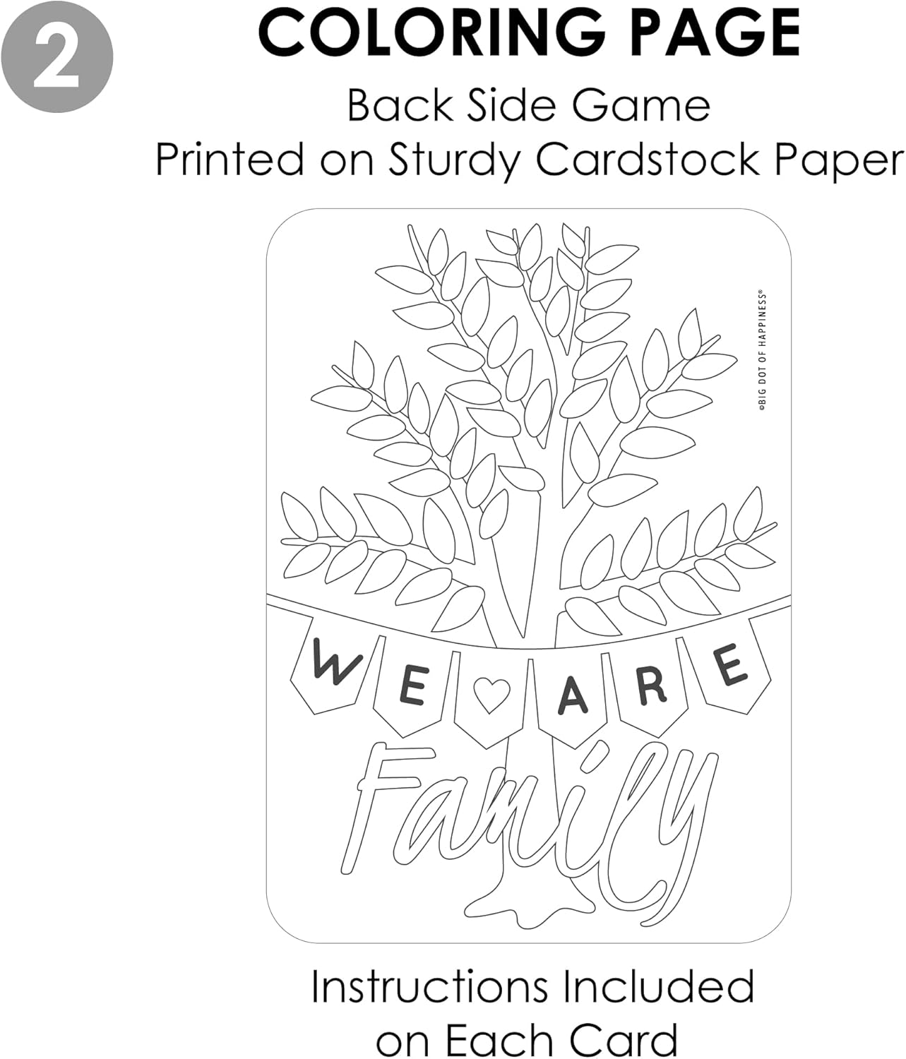 Big Dot of Happiness Family Tree Reunion - 2-in-1 Family Gathering Party Cards - Activity Duo Games - Set of 20