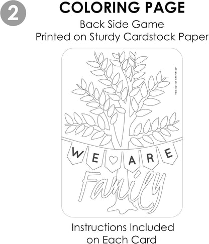 Big Dot of Happiness Family Tree Reunion - 2-in-1 Family Gathering Party Cards - Activity Duo Games - Set of 20