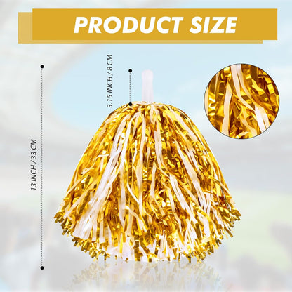 48 Pcs Cheerleading Pom Poms and Hand Clappers Noisemakers Set for Team Spirit Items Sporting Events Football Baseball Cheering Essentials Party Favors Dance（Yellow and Black）