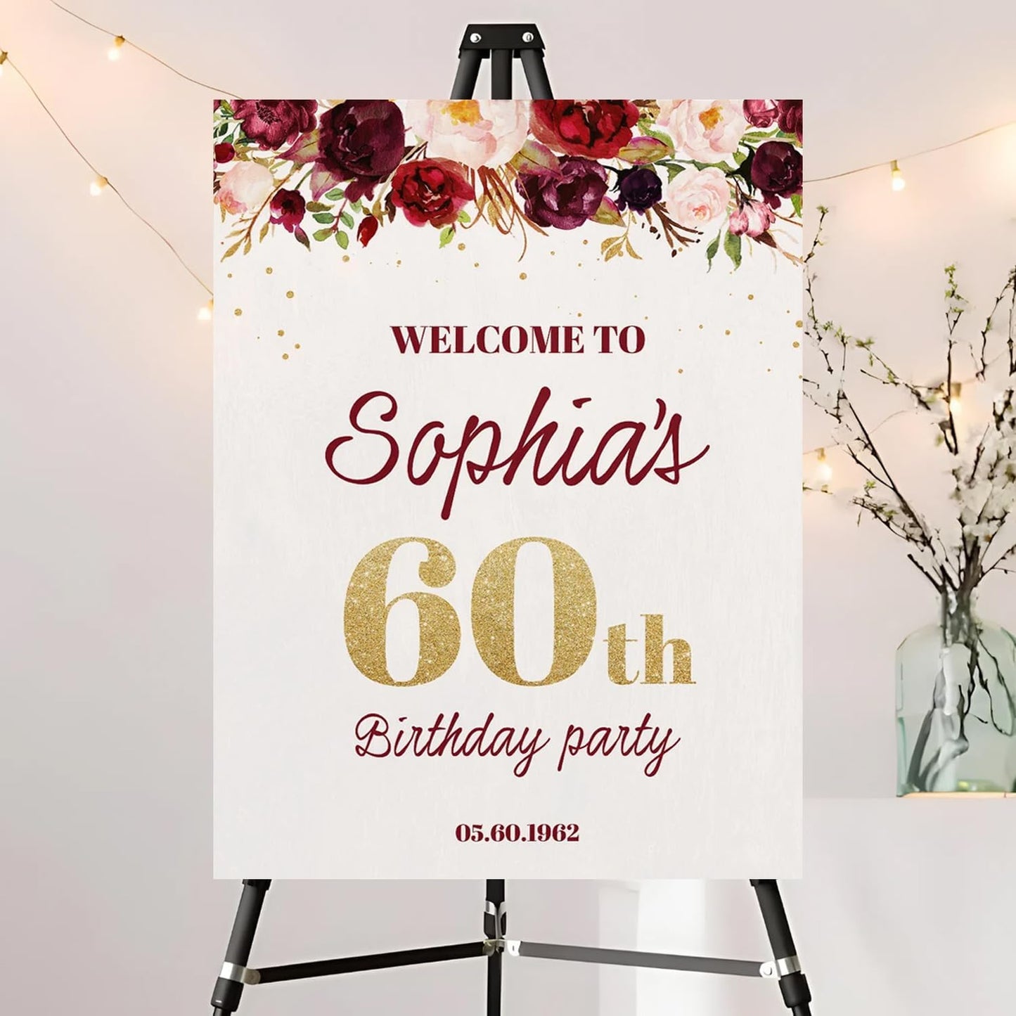 Editable Birthday Welcome Sign, Pink Bow Birthday Party Sign, Custom Birthday Signs, Welcome To Birthday Party, Birthday Party Decor, Welcome To Birthday Celebration Party Sign #12