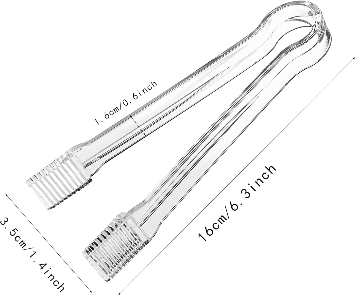 20 Combo Pack,10 Pieces Plastic Serving Tongs Mini Kitchen Tongs Kitchen Tongs Utility and 10 Pieces Plastic Kitchen Scoops Clear Ice Scoop Mini Clear Buffet Scoop for Candy Dessert Buffet Ice