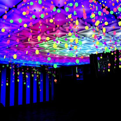 508ft UV Neon Paper Garland Crepe Streamers Glow in The Dark Party Supplies Garland Neon Party Decorations Streamers for Blacklight Reactive Fluorescent Wedding Birthday Party Decorations