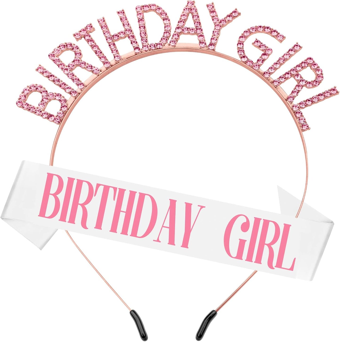 Birthday Sash & Crown for Women - Tiara Headband, Girls' Decorations Accessories