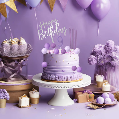 Yerliker 34 Pcs Happy Birthday Cake Toppers Decorations Birthday Candles DIY Cake Decor for Men Women Wedding Anniversary(Gold)