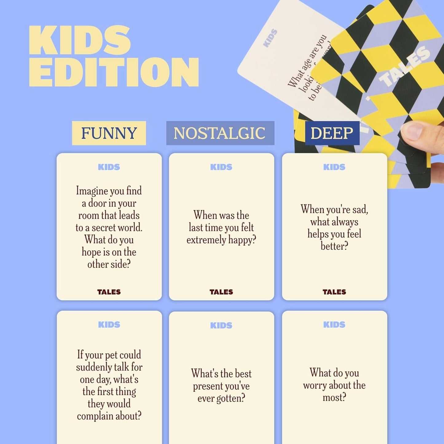 TALES 150 Conversation Cards, Friends Edition, Fun Friend Games for Adults, Teens, Kids, Perfect for Parties, Game Nights, Gifts & Gatherings, Conversations with Friends, Meaningful Connections