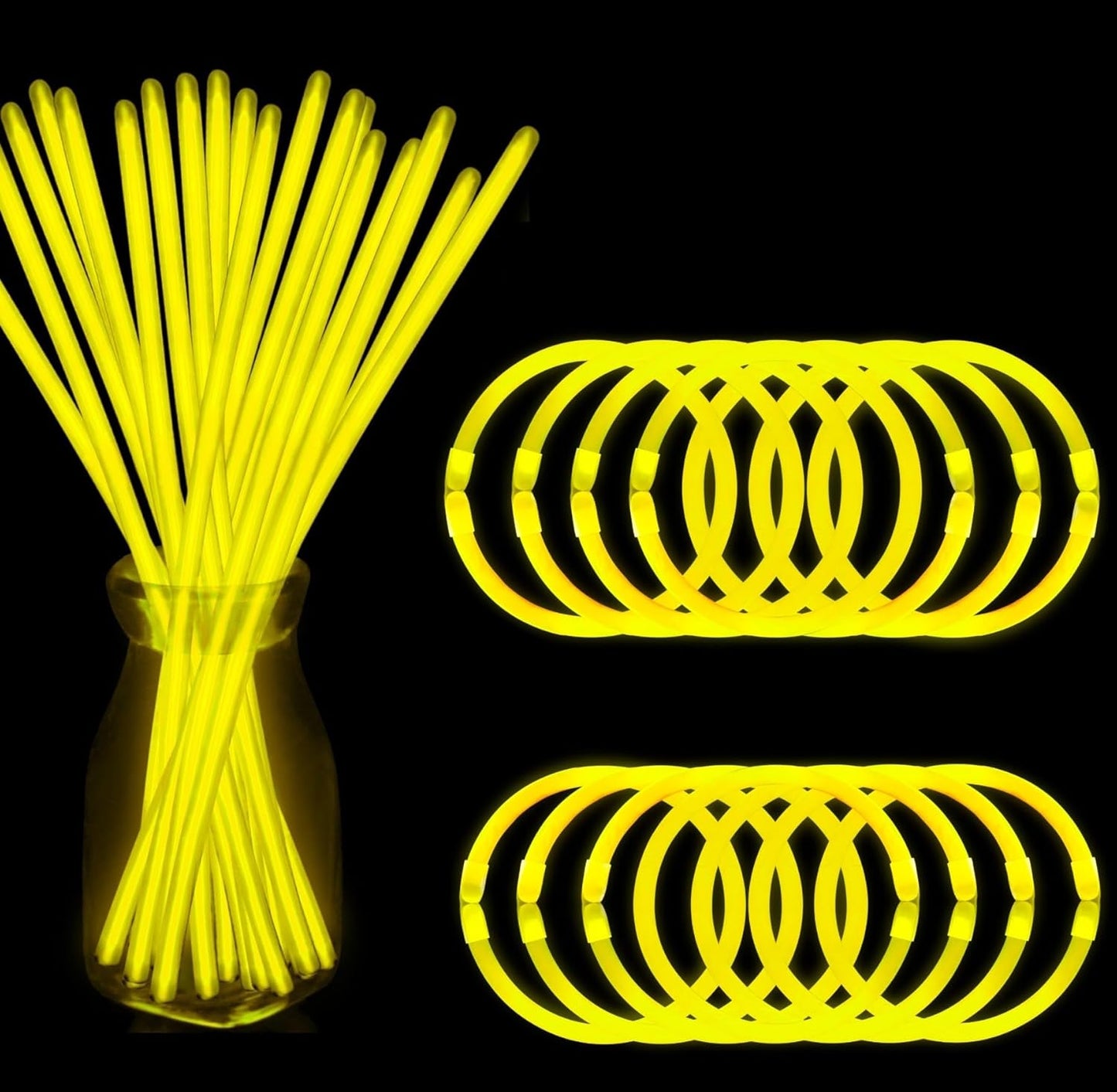 200 Pcs Red Glow Sticks Bracelet Necklaces Bulk Glow in The Dark Party Supplies 8” Light Up Stick with Connectors for Christmas Valentine's Day Easter 4th of July Party Favors Birthday Carnival