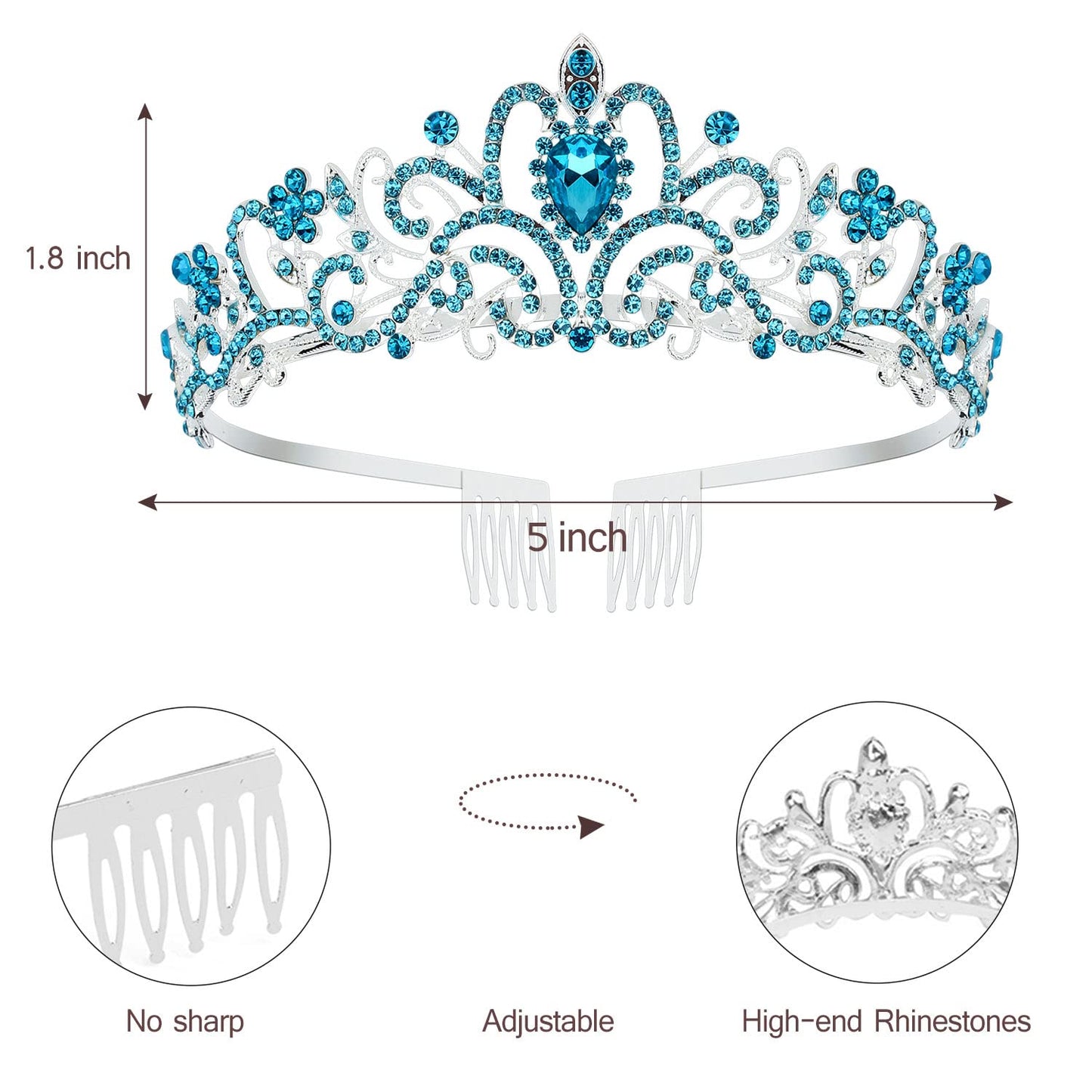 Princess Birthday Tiara - Happy Crown for Girls & Women, Decorative Accessory