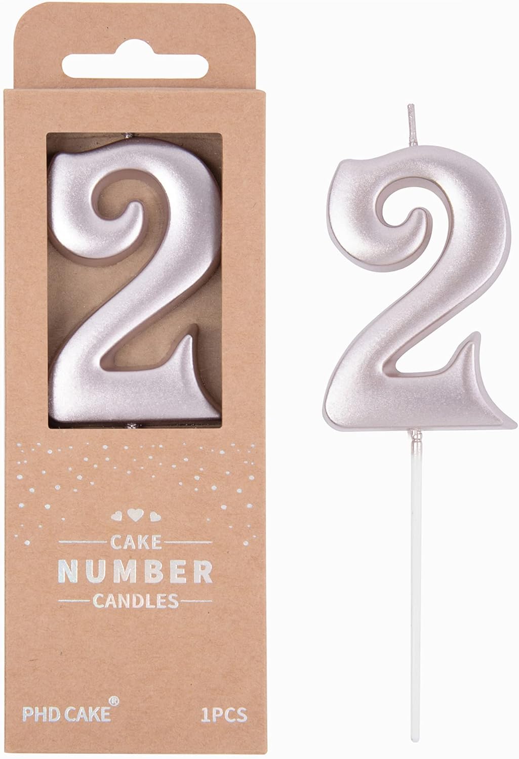 PHD CAKE 2.76 Inch Elegant Gold 1 Number Birthday Candles, Gold Number Candles, Cake Number Candles, Party Celebration