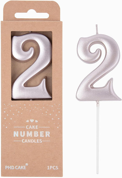 PHD CAKE 2.76 Inch Elegant Gold 1 Number Birthday Candles, Gold Number Candles, Cake Number Candles, Party Celebration