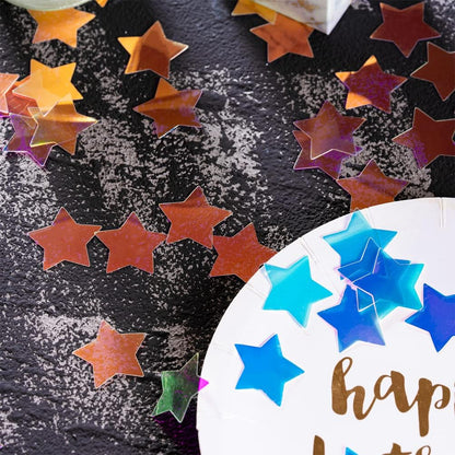 MOWO Glitter Five Stars Confetti Wedding Party Decor and Table Decor, 1.2’’ in Diameter (Glitter Gold,200pc)