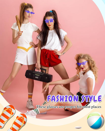 Kanayu 12 Pcs Mixed Style Rimless Sunglasses Retro Party Favors Eyewear for Bachelor Party Photoshoot Costume Accessories
