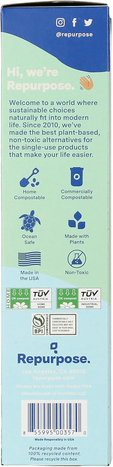 REPURPOSE Compostable Straws, 50 CT