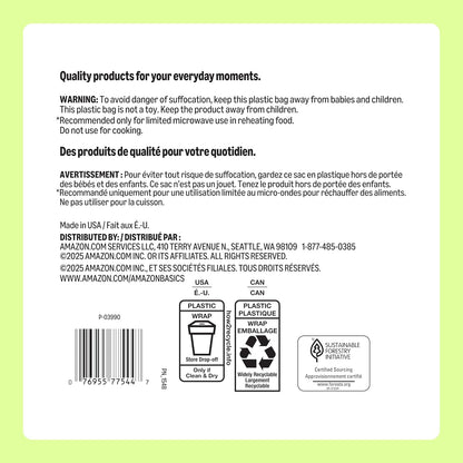 Amazon Basics Everyday Disposable Paper Plates, 8.62 Inch, Microwave-Safe, Cut Resistant, Soak-Proof, 100 Count, Packaging May Vary