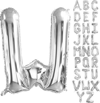 Lovoir 40 Inch Large Silver Letter M Balloons Big Size Jumbo Mylar Foil Helium Balloon for Birthday Party Celebration Decorations Alphabet Silver M