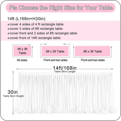 72inch Champagne Gold Tulle Table Skirts for Rectangle Round Tables, Gold Grim Ruffle Tulle Tutu Cloth Table Skirt 6ft for Wedding Birthday Party Cake Dessert Decor(No Top Cover)