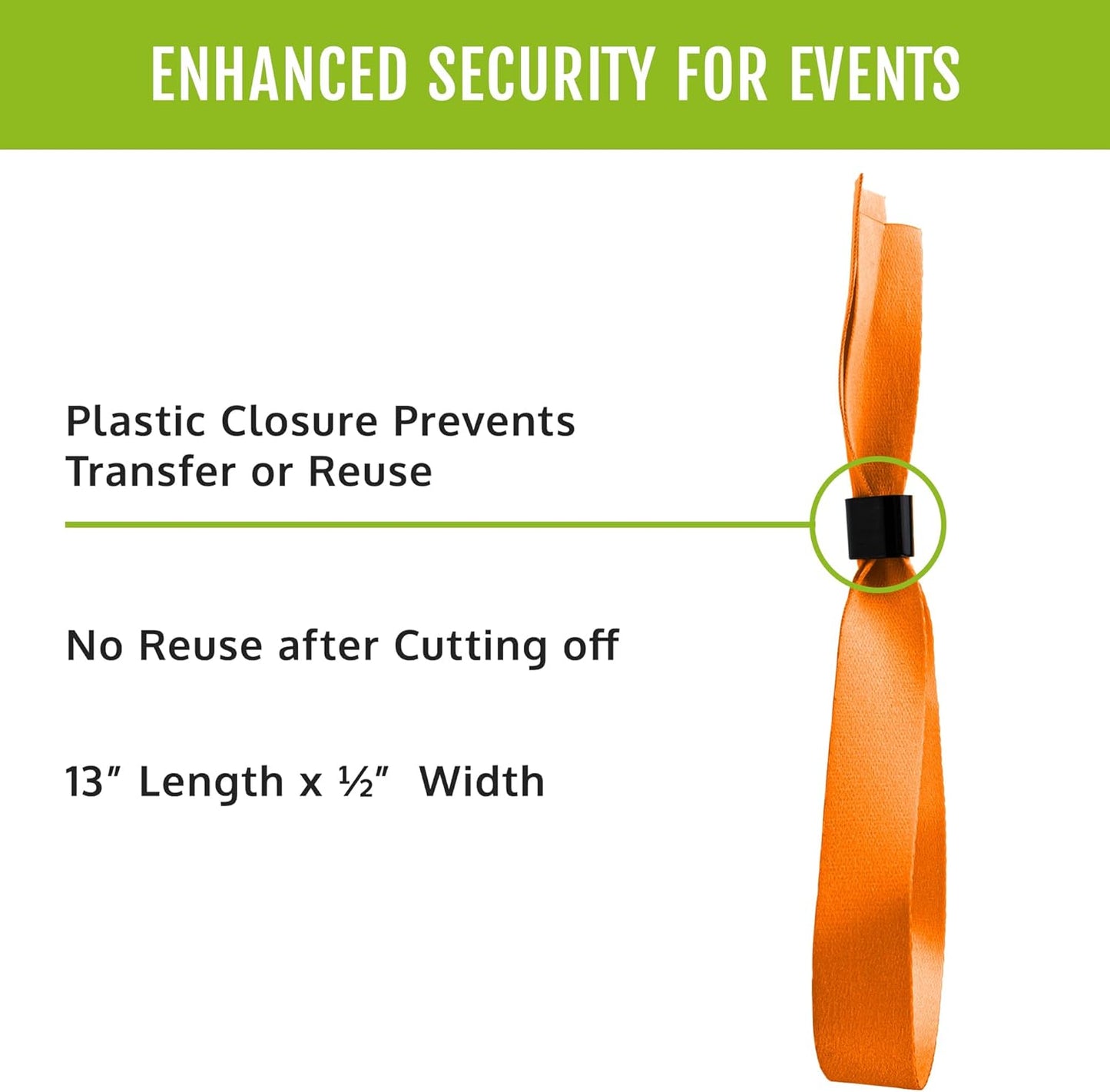 Wristco 100 Blue Cloth Event Wristbands – Plastic Closure to Prevent Transfer or Reuse – Premium-Grade Fabric Bracelets for Party Entry, Summer Camp, VIP Identification, Drink Ticket ID