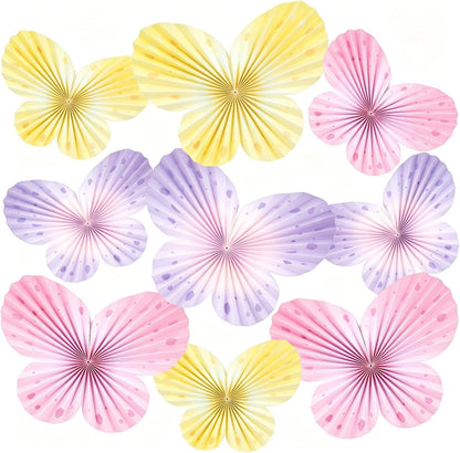 Easy Joy Paper Leaves Decorations for Wall Paper Fans Classroom Decoration Leaves Backdrop Decor Wall Decor,Set of 9