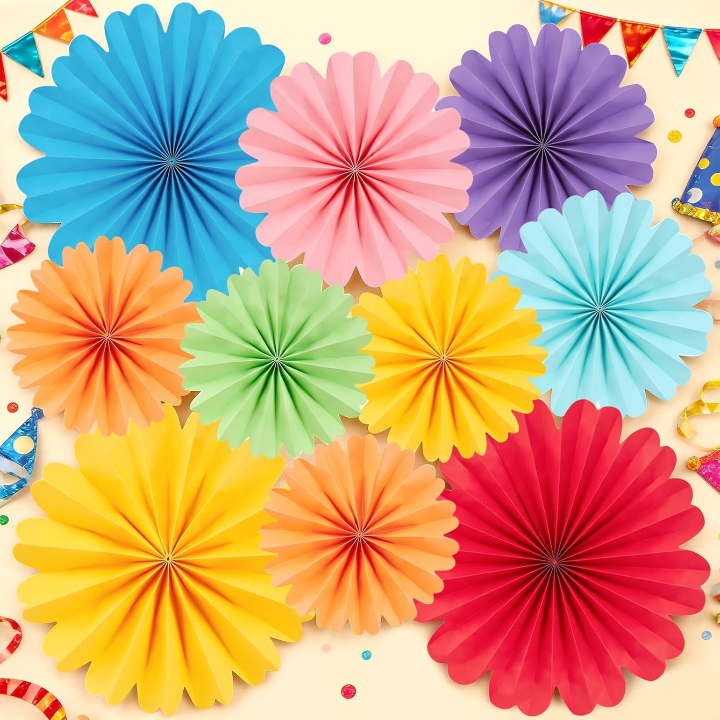 Easy Joy Paper Leaves Decorations for Wall Paper Fans Classroom Decoration Leaves Backdrop Decor Wall Decor,Set of 9