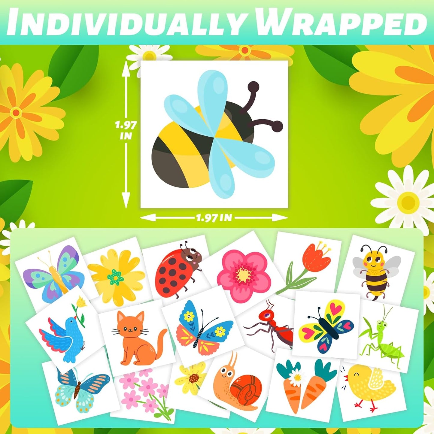 winthrop 240 Pcs Bulk Summer Temporary Tattoos for Kids, Individually Wrapped Safety Waterproof Tattoos, Best Choice for Hawaiian Luau Party Pool Beach Party Favors Classroom Matching Game, 60 Designs