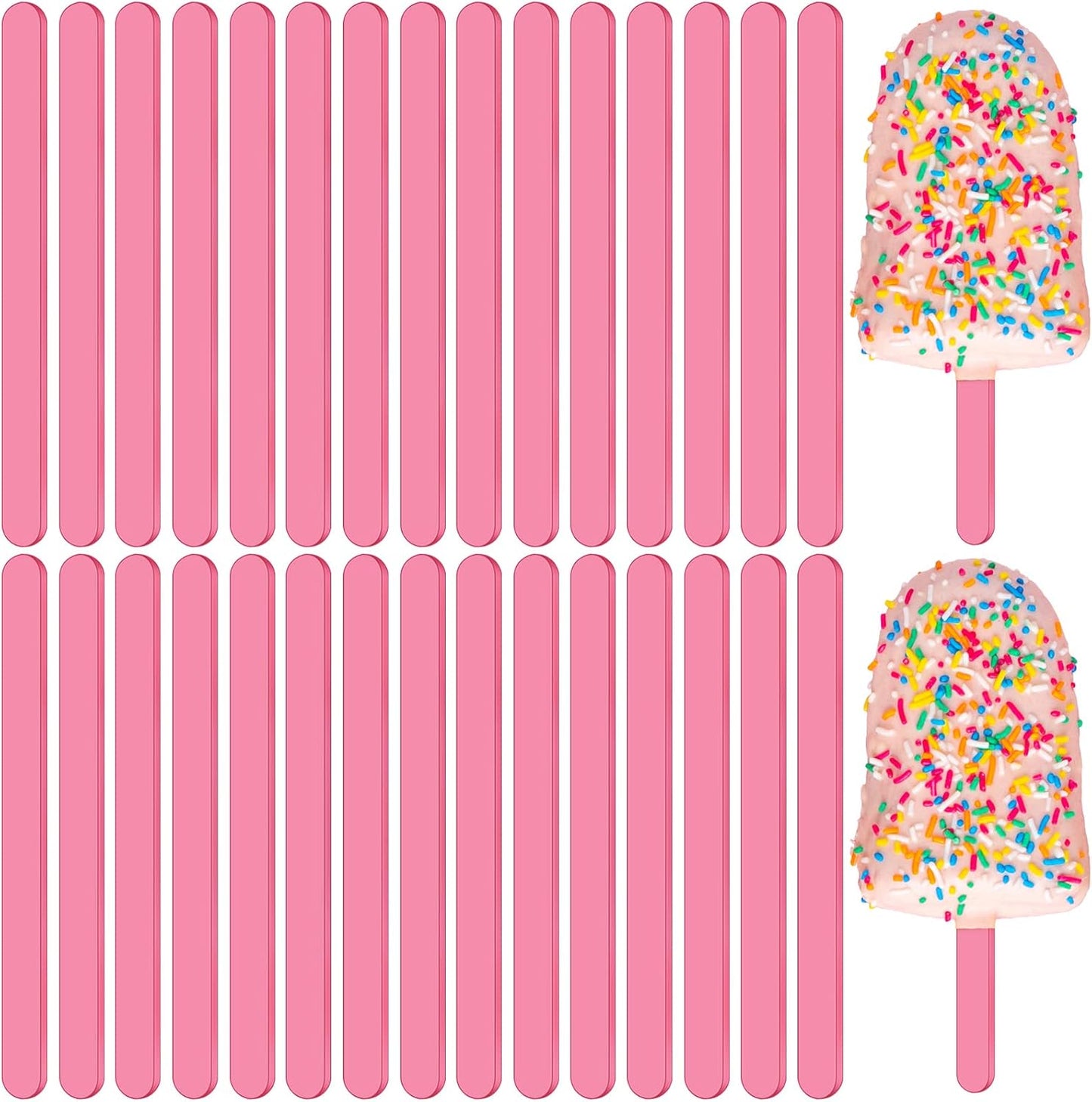 30 Pieces Acrylic Sticks Reusable Cakesicle Cake Pop Mold Mirror Ice Pop Sticks Ice Cream Cakesicle Mold for Home Cake Candy Gifts Party Craft
