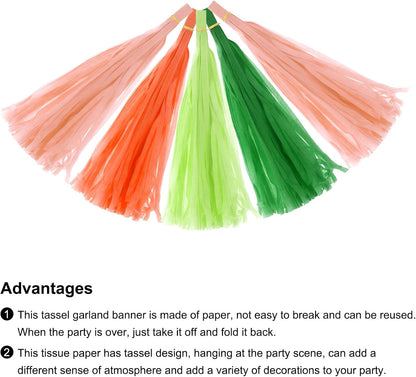 MECCANIXITY 20Pcs Light Blue Tassel Garland Banner with Rope Tissue Paper Tassels Party DIY Kits for Anniversary Wedding Birthday Party