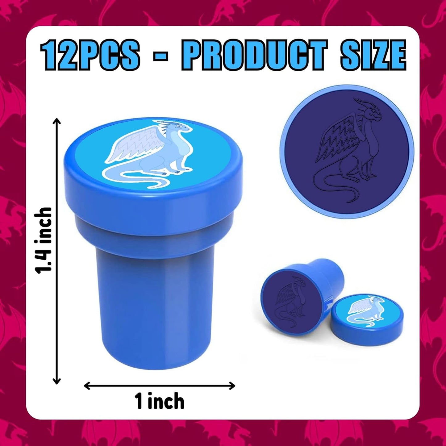 36PCS Dragon Party Favors - 24PCS Pre-Cut Temporary Tattoos & 12PCS Stamps - Ideal Magic Dragon Themed Birthday Card Decorations Supplies Goodie Bag Baby Shower Kids Gifts Classroom Rewards Prizes