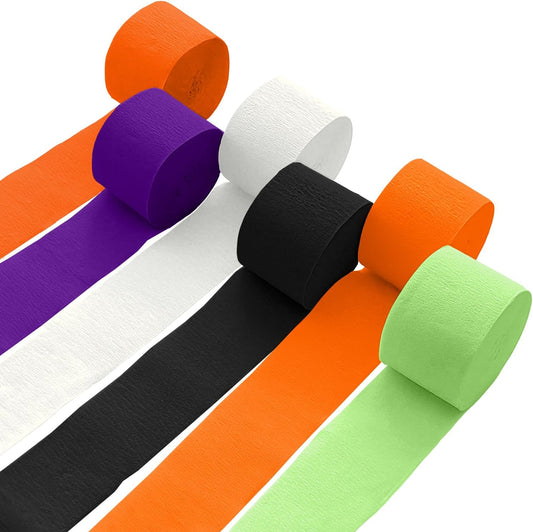 6 Crepe Paper Streamers Rolls, 492ft 6 Pastel Colors Crepe Paper Party Supplies for Birthday Wedding Spring Themed Party Decorations, DIY Crafts Supplies (1.8 inch x 82 ft/Roll)