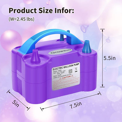 Growsun Balloon Pump Electric 110V 600W Balloon Garland Arch Kit Air Blower Inflator for Party Balloons Decoration Baby Shower Tape Strip Include