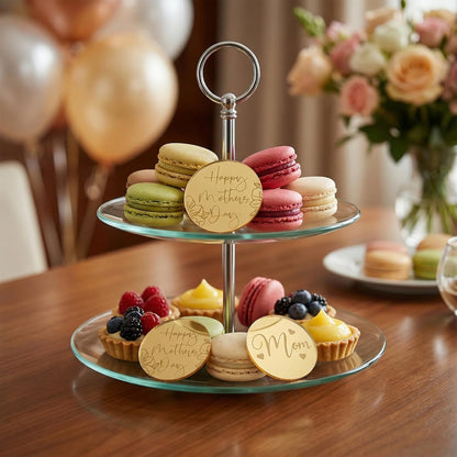 20pcs Gold Mirror Acrylic Happy Birthday Cupcake Toppers Round Engraved Cake Picks Happy Birthday Cake Toppers for DIY Birthday Gift Flower Bouquet Pastries Desserts Decor