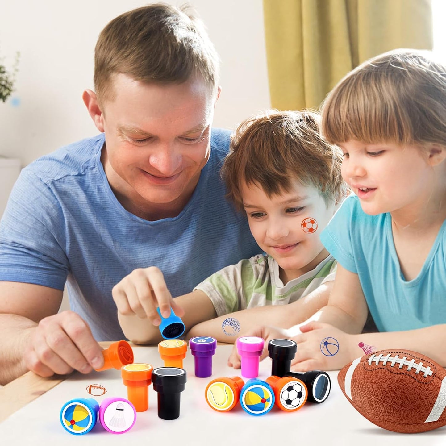 24 PCS Camp Party Favors Camping Adventure Mini Stamps Colorful Self Inking Stamps Camping Themed Party Favors for Boys Girls Student School Classroom Rewards Carnival Prizes Supplies
