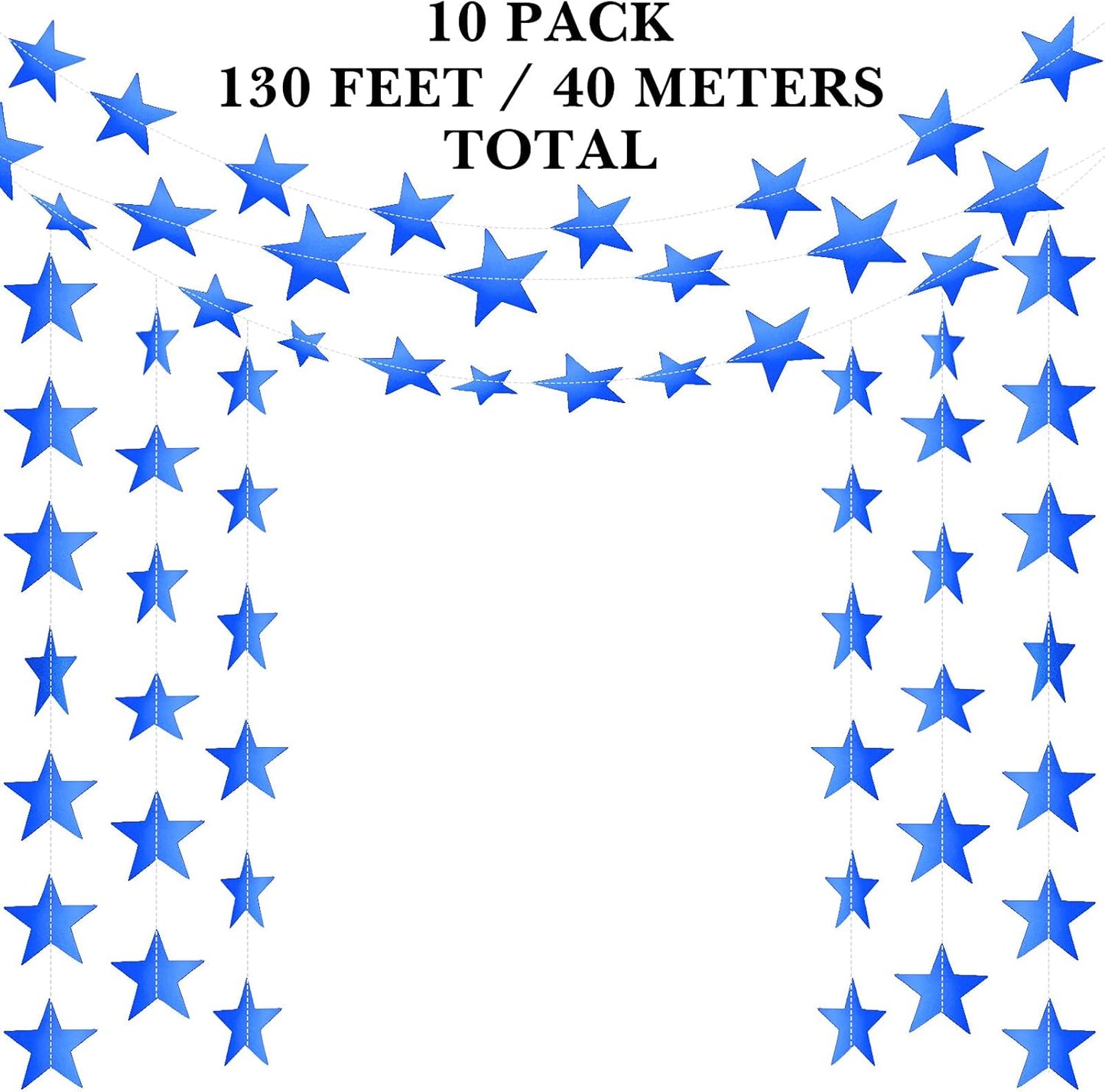 Patelai Glitter Star Garland Banner 2026 Graduation Decor 130 Feet Star Hanging Banner Twinkle Backdrop for Party Birthday Classroom Wedding Supplies(Gold)