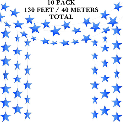 Patelai Glitter Star Garland Banner 2026 Graduation Decor 130 Feet Star Hanging Banner Twinkle Backdrop for Party Birthday Classroom Wedding Supplies(Gold)