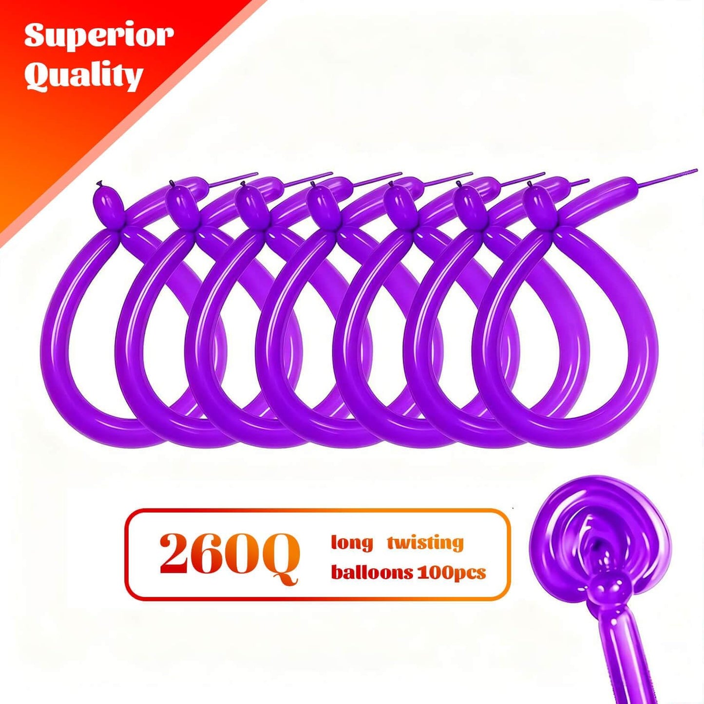 260 Clear Long Balloons for Animals, Thickening Skinny Latex Twisting for Arch Modeling Magic Clown Birthday Wedding Party Decorations 100pcs