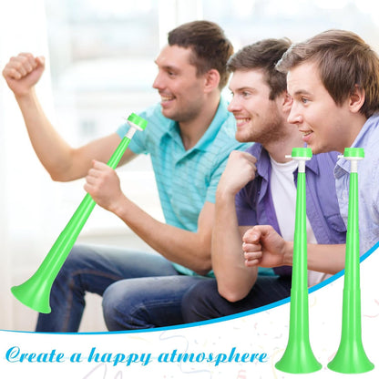 4 Pcs Collapsible Stadium Horn for Adult, 21 Inch Vuvuzela Plastic Trumpet, for Sporting Events Football Carnival Party, White