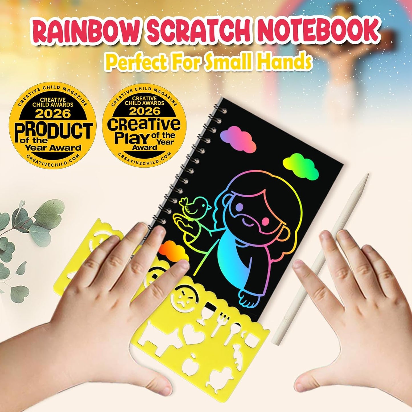 ZMLM 24 Pack Scratch Art Party Favors: Birthday Party Favors for Kids 4-8, Bulk Rainbow Scratch Notebook Paper Pads, Goodie Bags Stuffers Girls Boys Classroom Gifts Crafts Toys