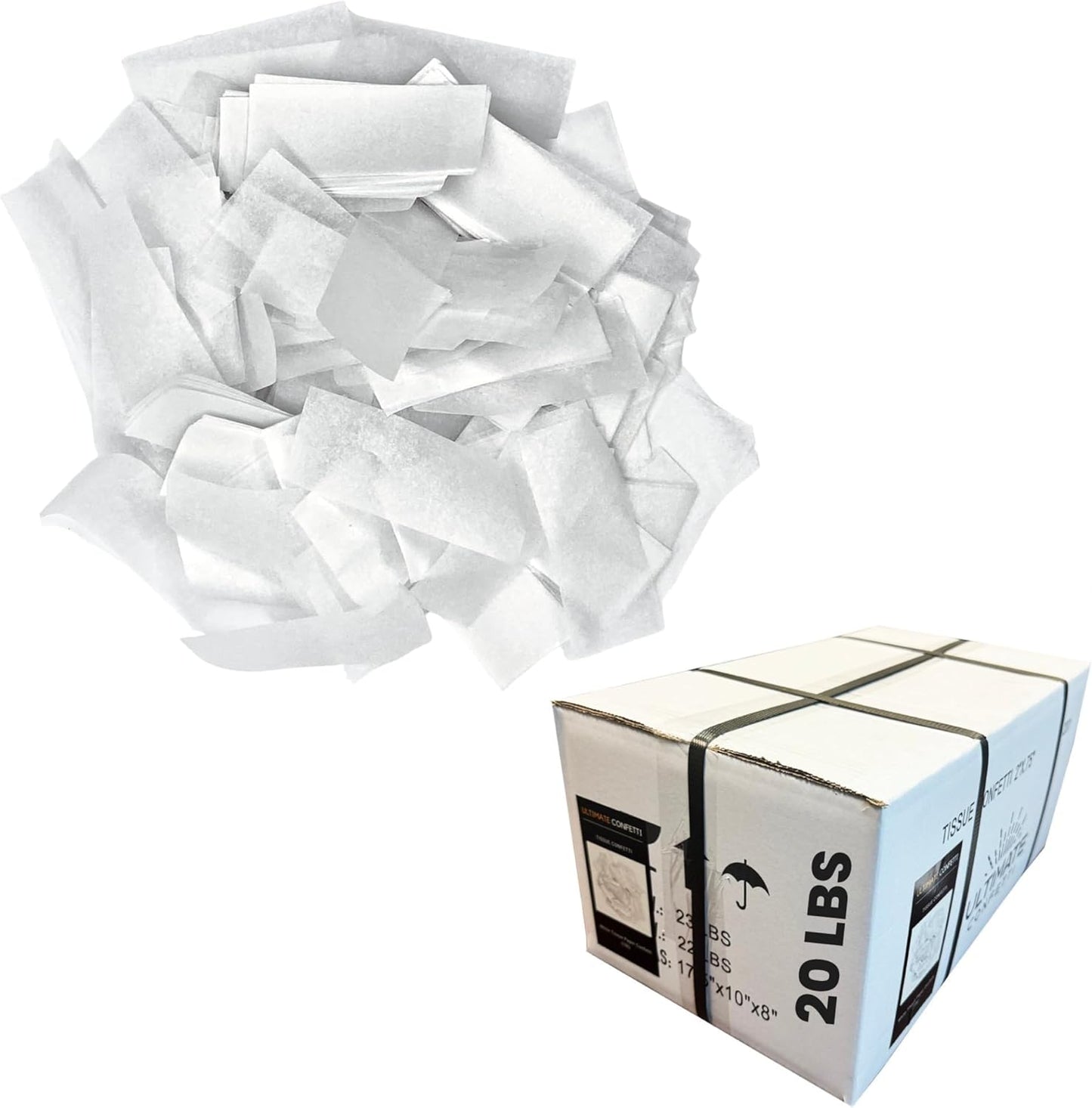 Ultimate Confetti, Multicolor Biodegradable Confetti - Rectangular Fluttering Tissue Paper Confetti for Cannon and Launcher use - Best for Holidays, Birthday, Wedding, and Parties - 1 lb, 16 oz