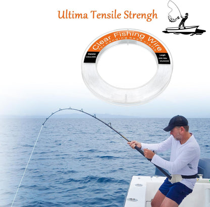 Clear Fishing Line Wire 755 ft, Invisible Monofilament Fishing Line Wire, Nylon String for Hanging Balloons Garland Crafts Picture Decorations, Clear String Threads Cords WUINOID
