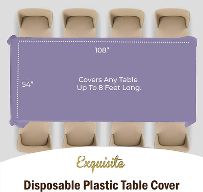 12-Pack Premium Plastic Tablecloth 54in. x 108in. Rectangle Table Cover - Dark Blue - Colors B