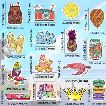 QTL Neon Stickers for Teens & Students Prizes, Waterproof Vinyl Party Favor Stickers, School Rewards, Water Bottle and Laptop, 50PCS - Colors B