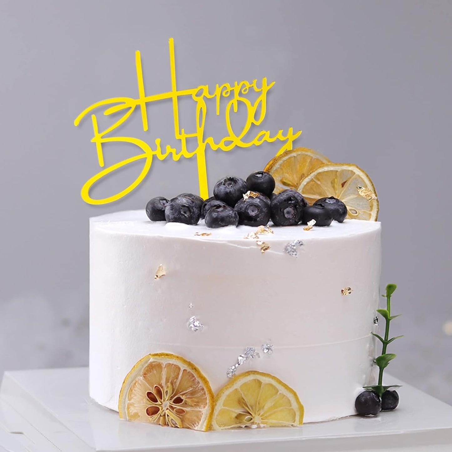 10 PCS Black Happy Birthday Cake Topper Acrylic Cupcake Topper A Series of Birthday Cake Supplies Decorations