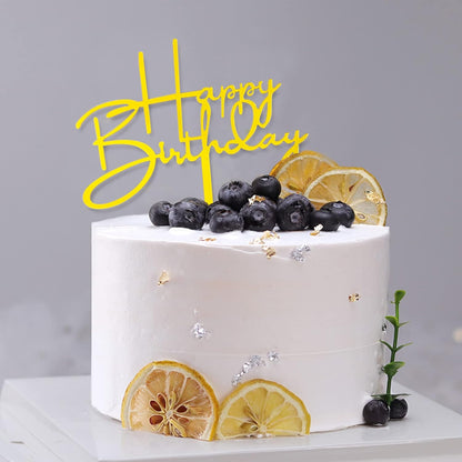10 PCS Black Happy Birthday Cake Topper Acrylic Cupcake Topper A Series of Birthday Cake Supplies Decorations