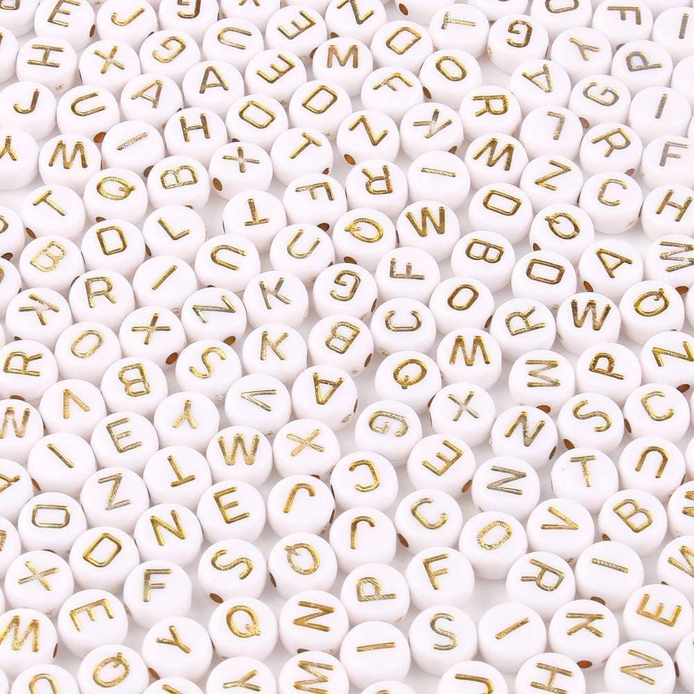 1000Pcs Glow Letter Beads Acrylic Alphabet Bead Glow in The Dark, 4x7 mm Round Beads for Friendship Bracelets and DIY Crafts